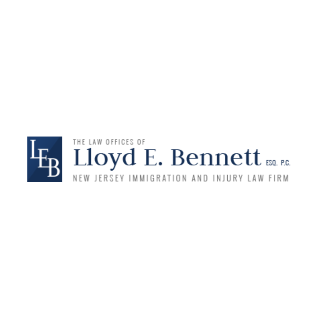 Logo for the law offices of Lloyd E. Bennett Esq., P.C - Navy Blue and White